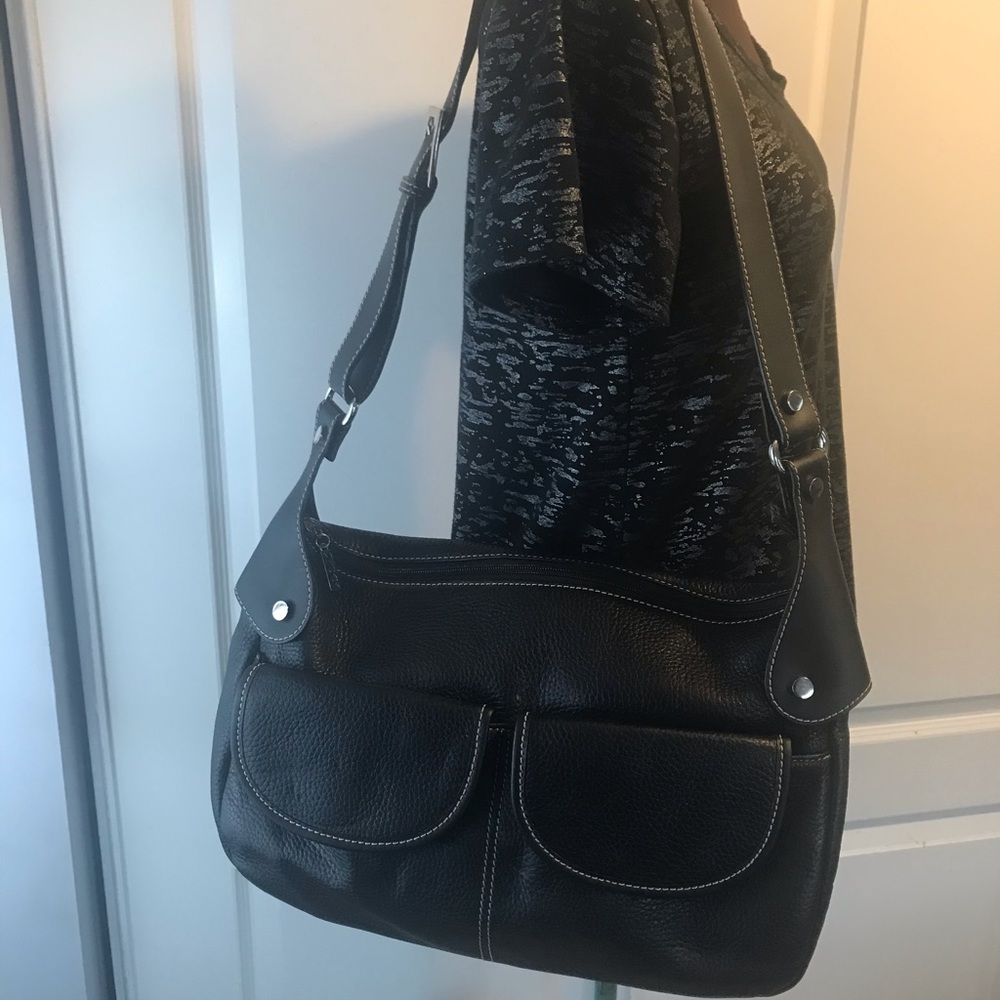 Maxx New York  Designer Black Leather Handbag